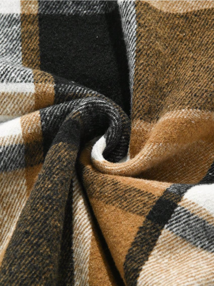 Manfinity Hypemode Men's Plaid Drawstring Waist Slant Pocket Straight Pants