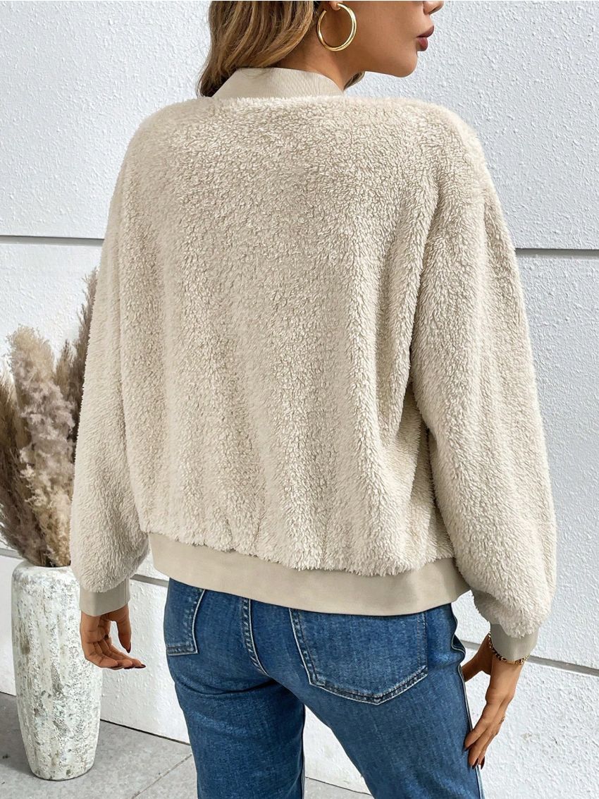 SHEIN Frenchy Women's Plush Zip Jacket
