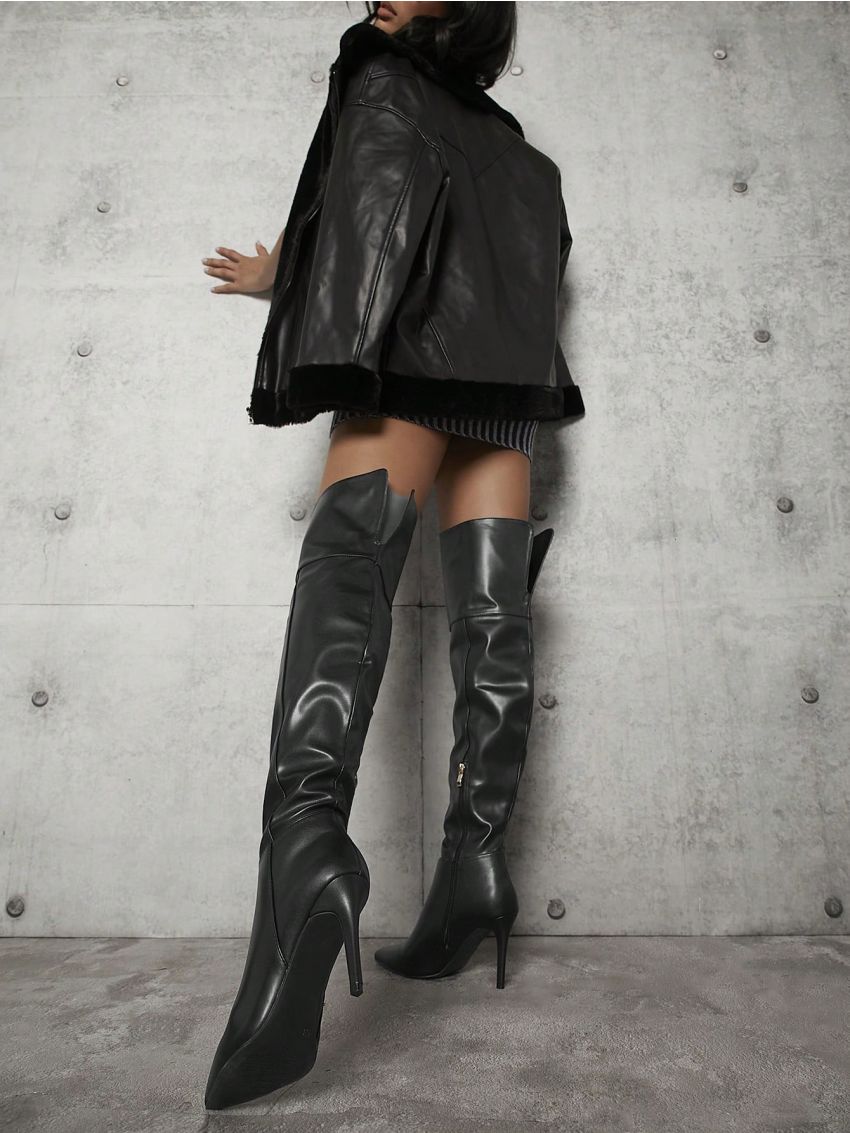 Point Toe High Heel Women Over-the-Knee Boots