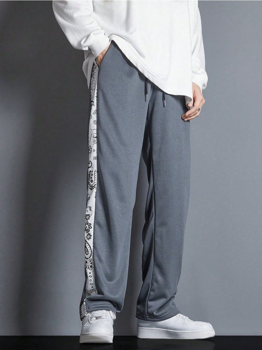 Manfinity Men's Casual Loose Fit Sweatpants With Drawstring Waist And Side Pockets