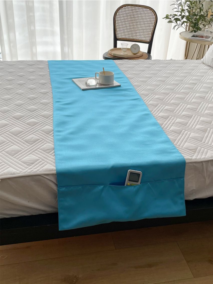 Solid Color Bed Runner With Side Pocket
