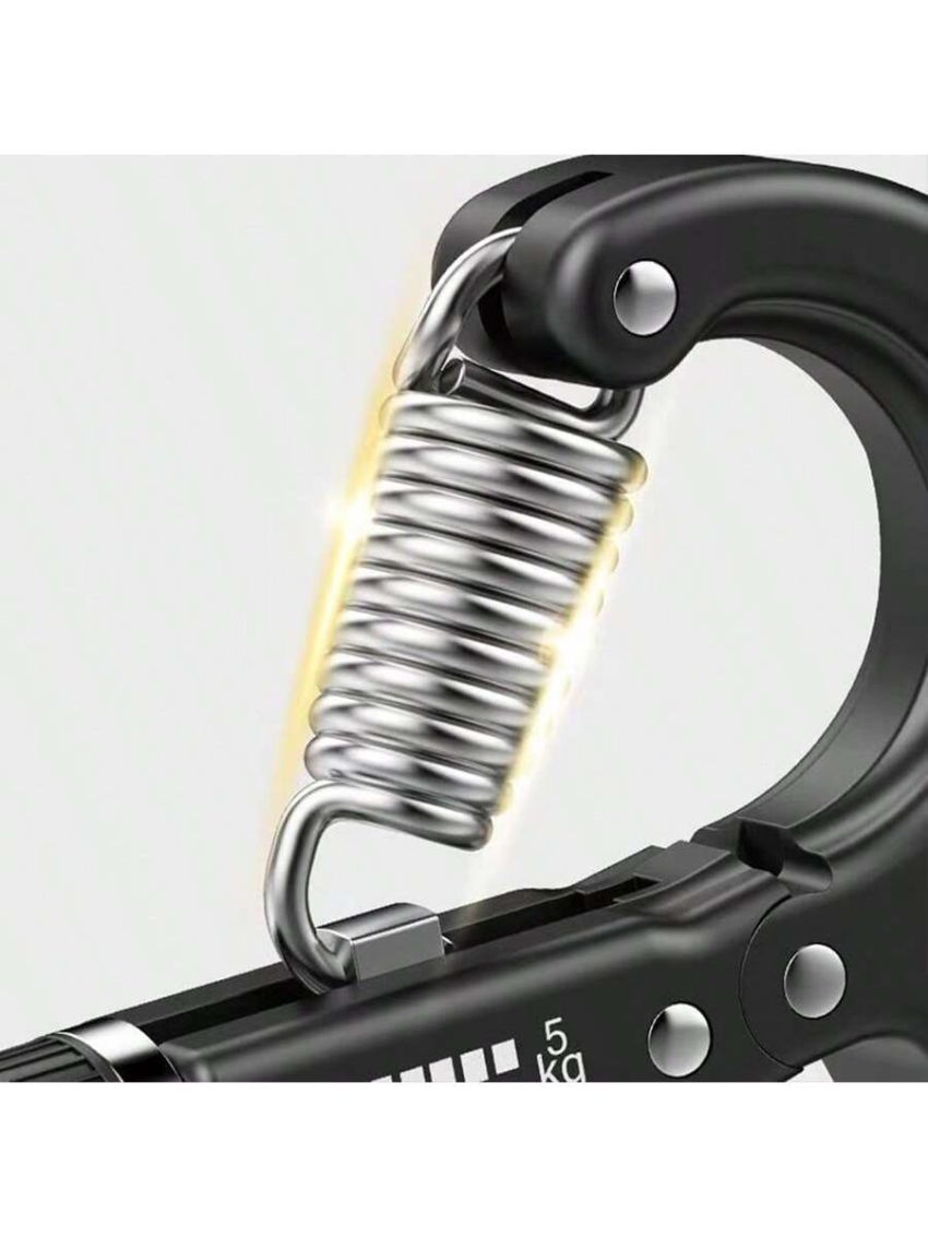 1pc stainless steel black Adjustable(5-60kg) Hand Grip Strength Trainer - Improve Hand Strength and Endurance with Non-Slip Grips and Adjustable Resistance