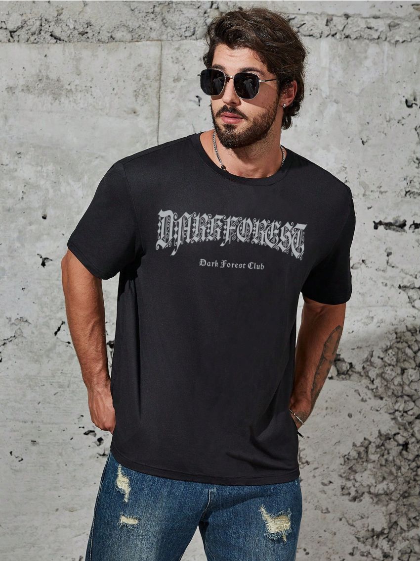 Manfinity LEGND Plus Size Round Neck Skull Printed T-shirt