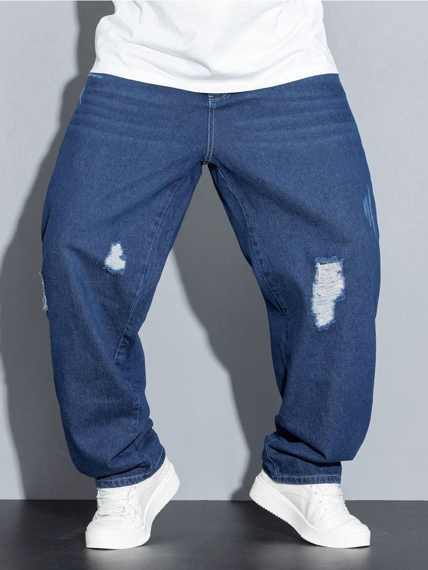 Men's Plus Size Blue Denim Jeans