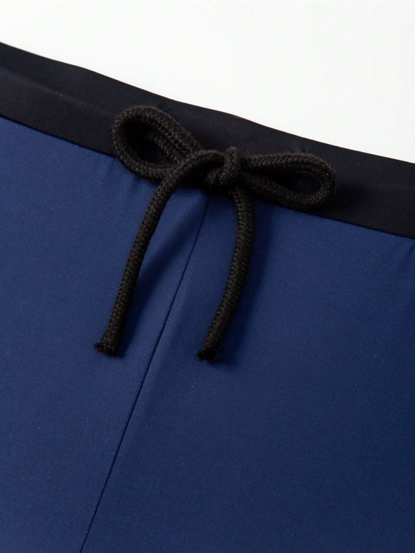 SHEIN Teenage Boys' Colorblock Swim Trunks