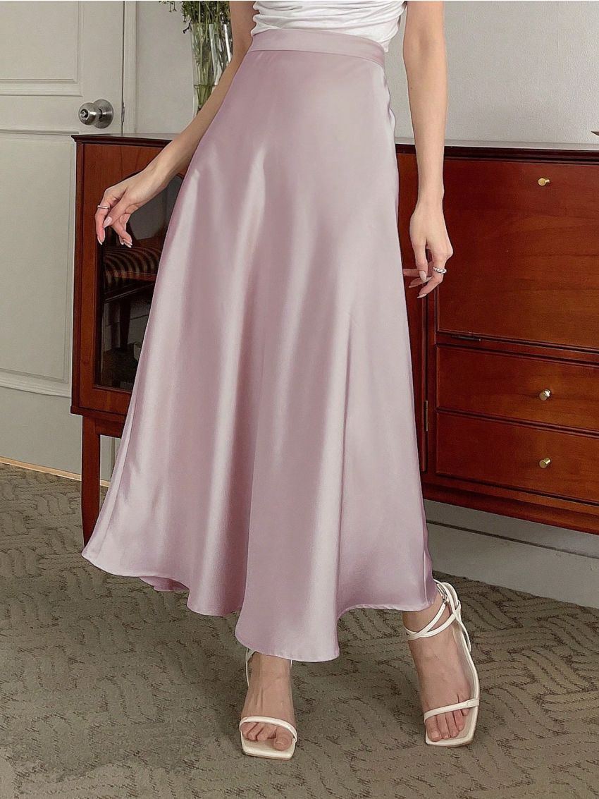 DAZY Solid Zip Side Skirt