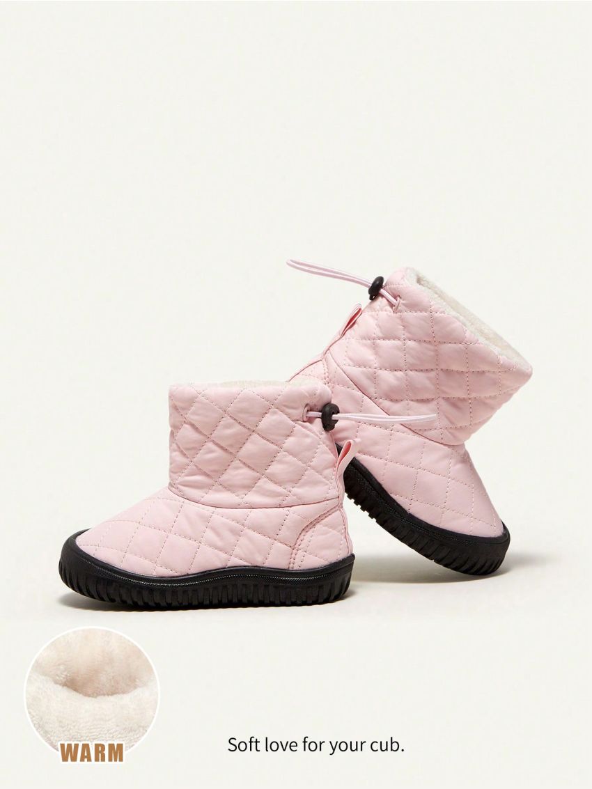 Cozy Cub Girls' Pink Snow Boots, Fashionable Design, Comfortable And Warm
