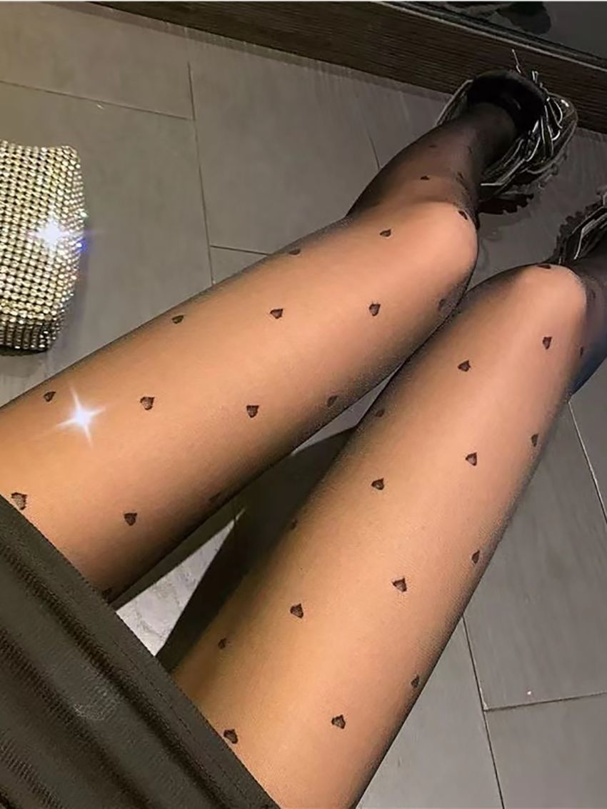 Heart Pattern Tights