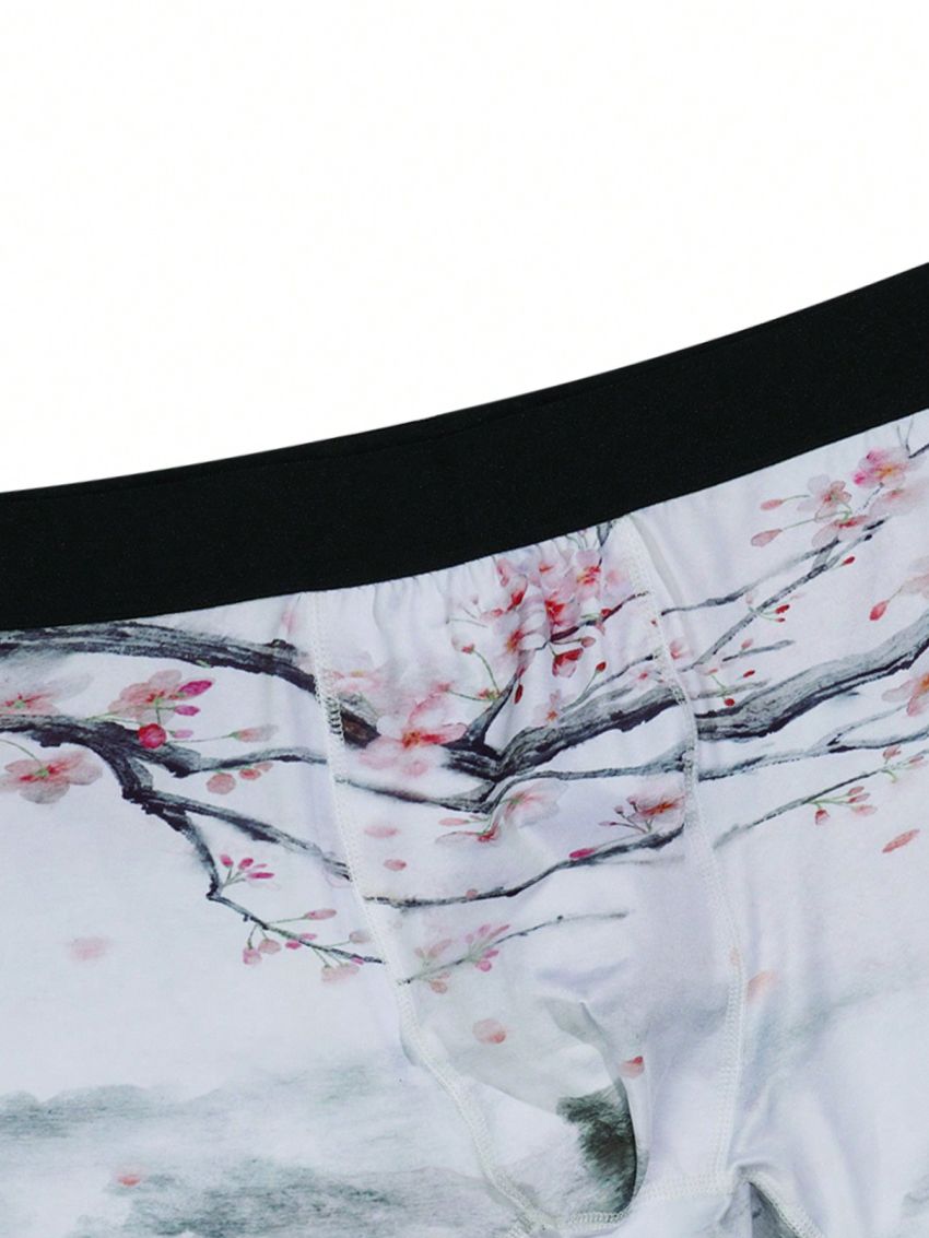 Men Landscape Print Boxer Brief