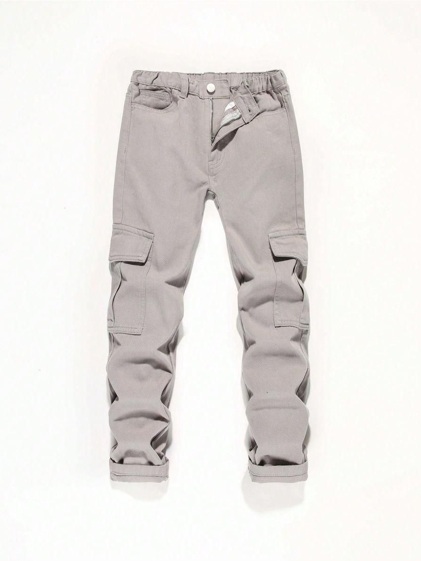 Boys' Flap Pocket & Side Stripe Cargo Pants, For Children (ages 8-16)