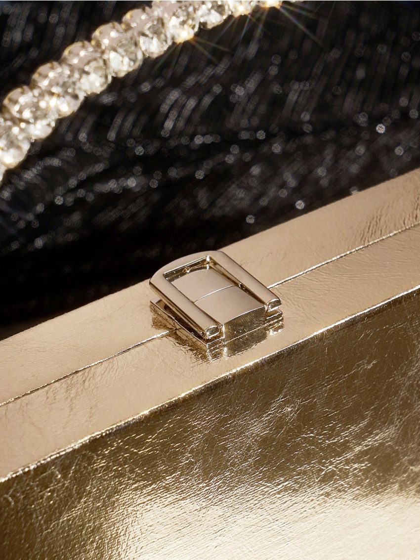 SHEIN SXY Rhinestone Box Clutch Evening Bag