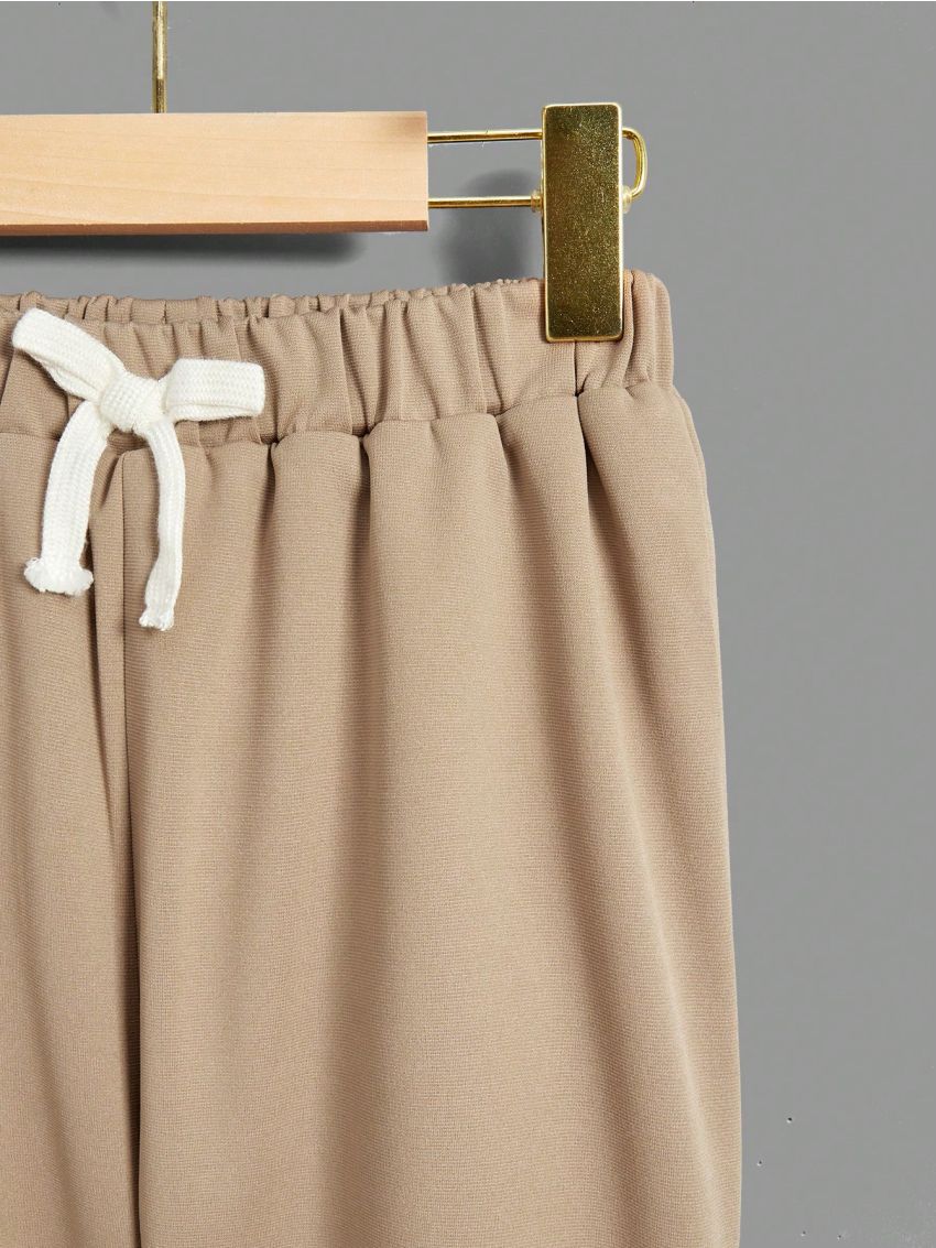 SHEIN Kids EVRYDAY Boys' Leisure Comfortable Warm Fleece-lined Jogger Pants