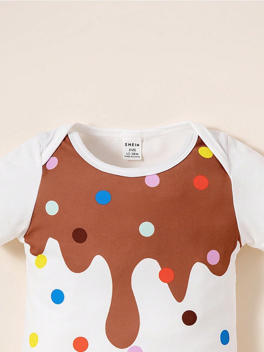 Baby Boy Polka Dot Print Costume Bodysuit & Hat