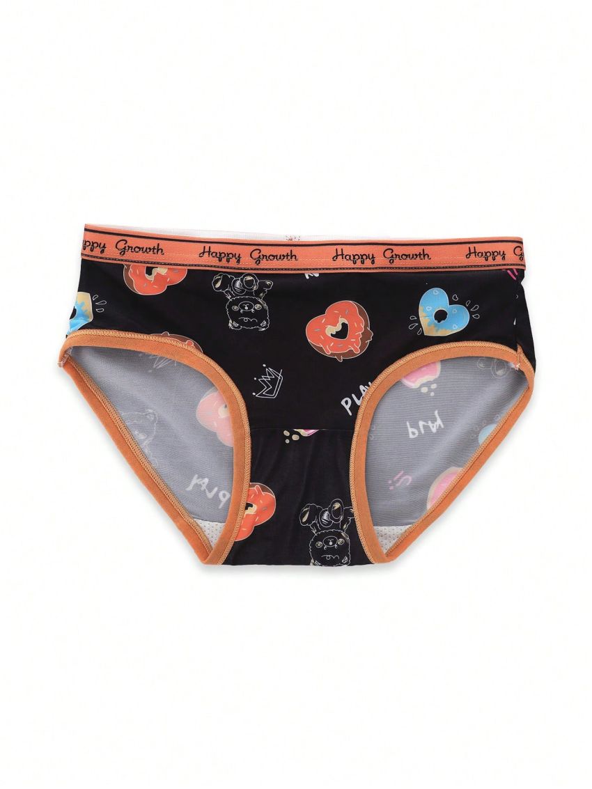Tween Girls' 4pcs/Set Cartoon Pattern Triangle Underwear