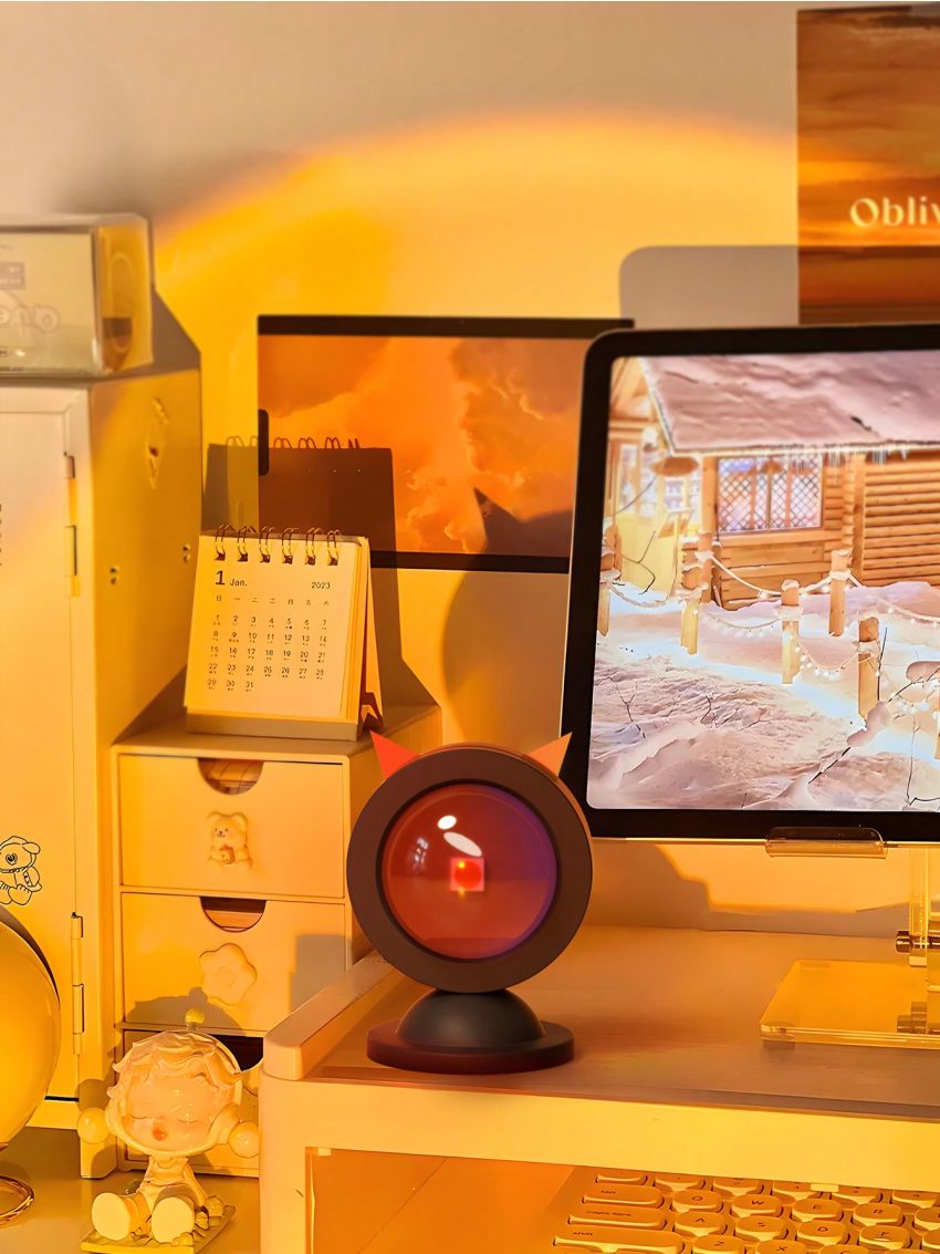Teckwe Sunset Lamp Spotlight,Sunset Lamp Projector,Mini Creative Projection Ambient Light For Photography Selfie Home & Bedroom Decor Coffee Store