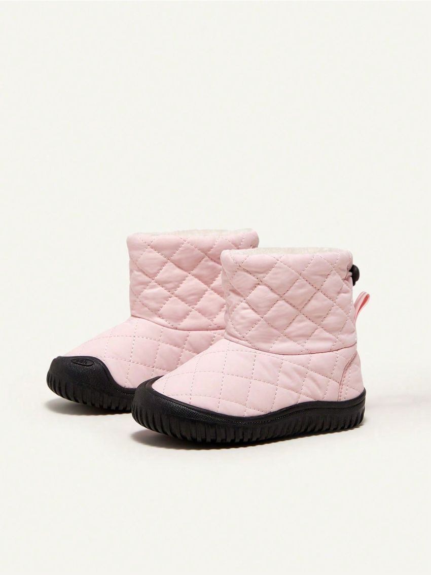 Cozy Cub Girls' Pink Snow Boots, Fashionable Design, Comfortable And Warm