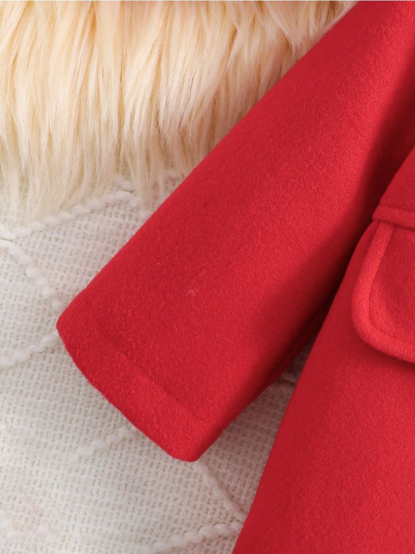 Baby Girls' College Style Double-breasted Cardigan With Open Front Design