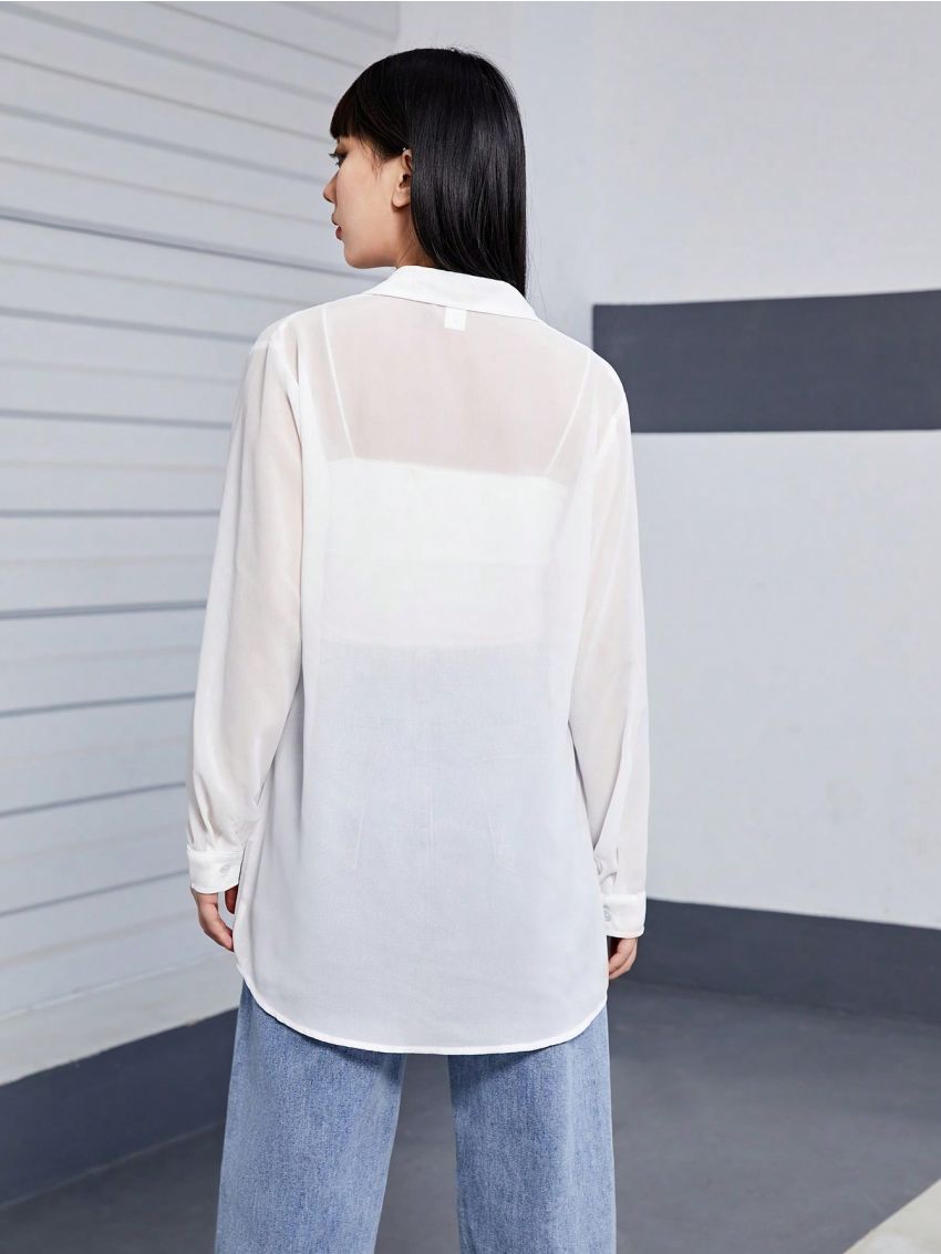 Teen Girls' Long Sleeve Semi-Transparent Jacket