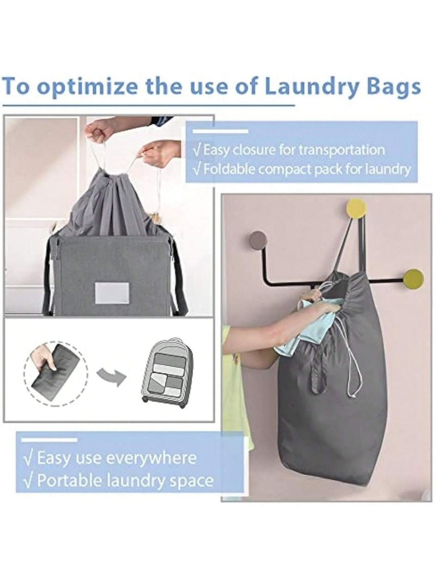 Laundry Hamper Collapsible with 2 Washable Laundry Bags,210L Dirty Clothes Hamper,Laundry Basket with Handles Foldable Hamper Dorm Laundry Basket for College,Grey