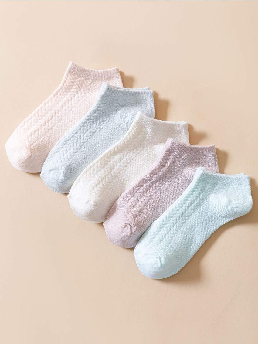 5pairs Solid Ankle Socks