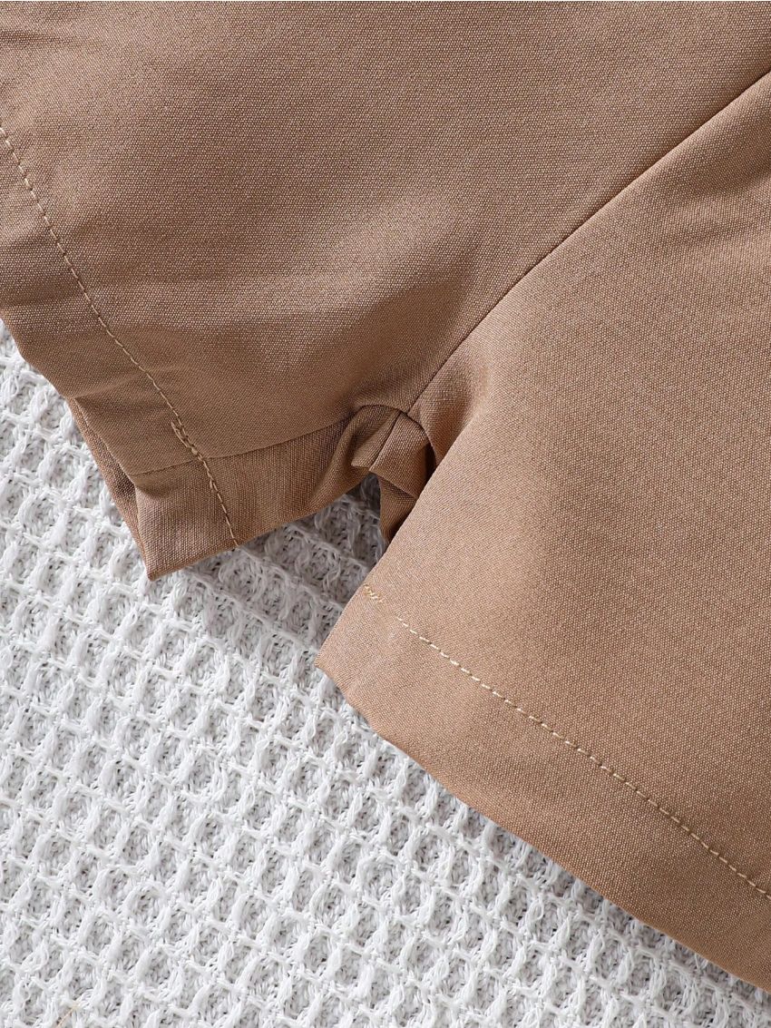 Baby Boy Butterfly Bowtie Gingham Short Sleeve Shirt, Shorts And Hat Outfit Set