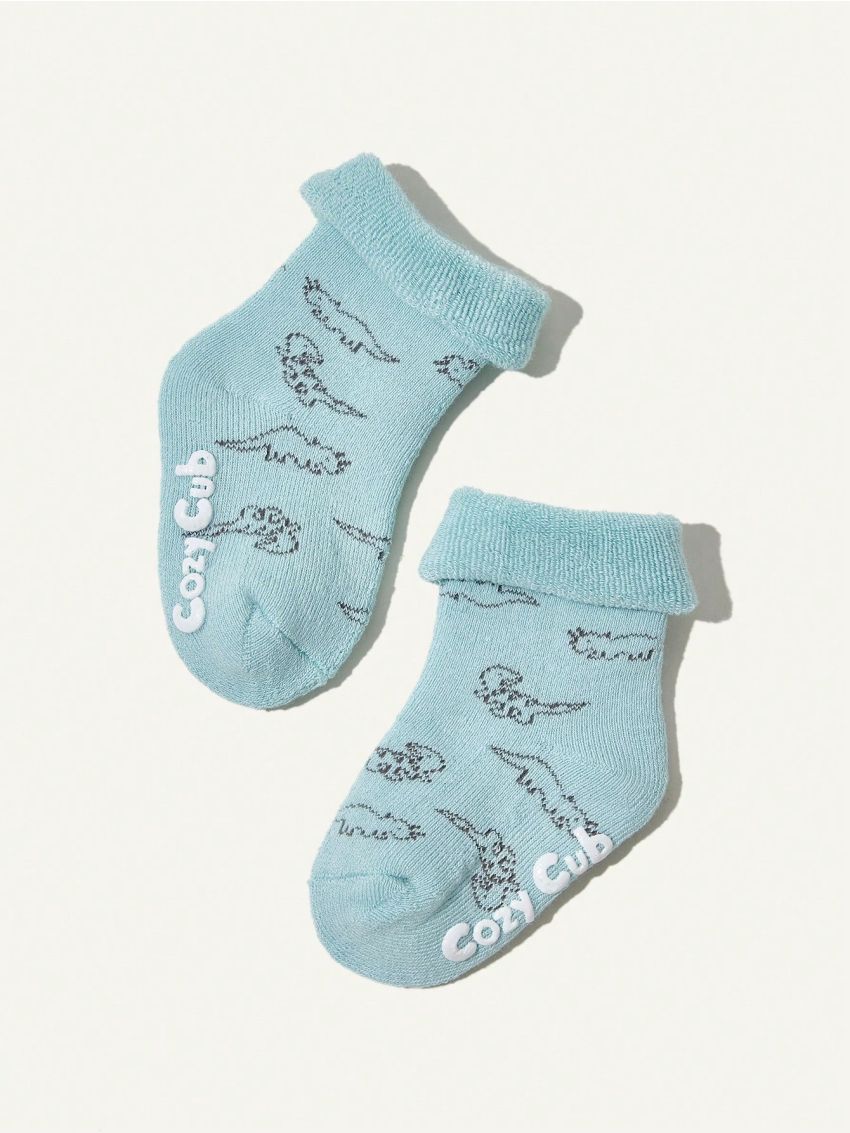 Cozy Cub 3pairs/set Thick Plush Cartoon Dinosaur Baby Socks