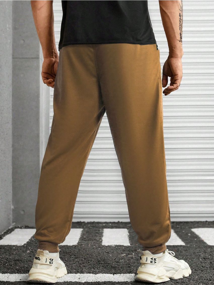 Extended Sizes Men Plus Drawstring Waist Sweatpants