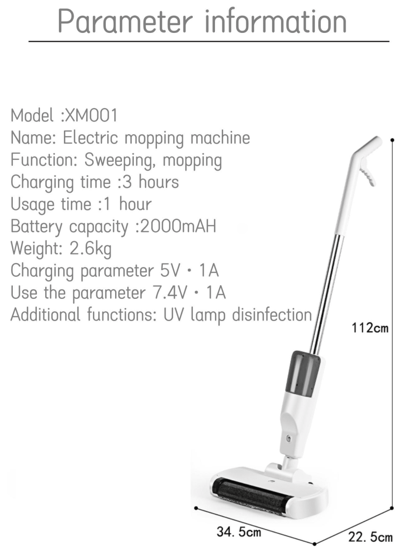 1pc Smart Floor Cleaning Machine, Three-in-one Electric Mop, Vacuum And Dust Cleaner, Wireless Self-cleaning Mop For Home