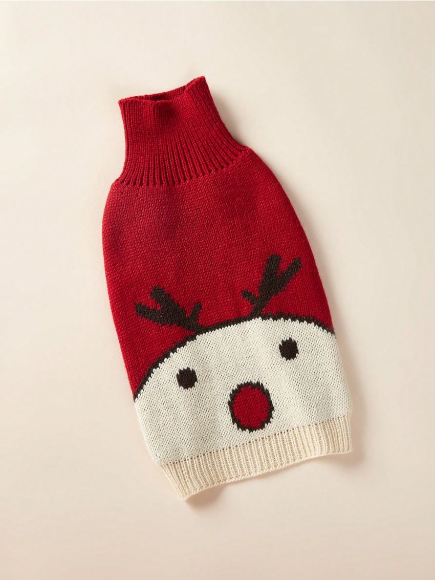 PETSIN Petsin Cute Red Deer Pattern Pet Sweater For Warmth