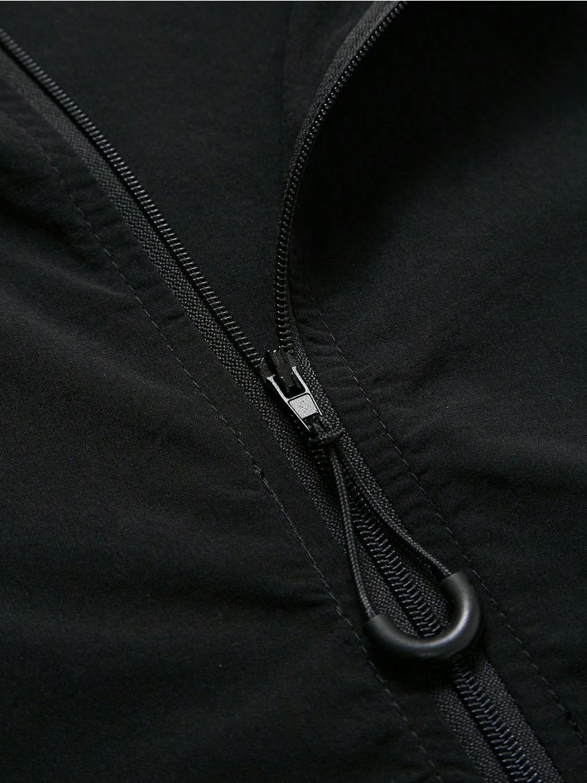 Men's Zippered Sleeveless Hooded Outdoor Vest Jacket