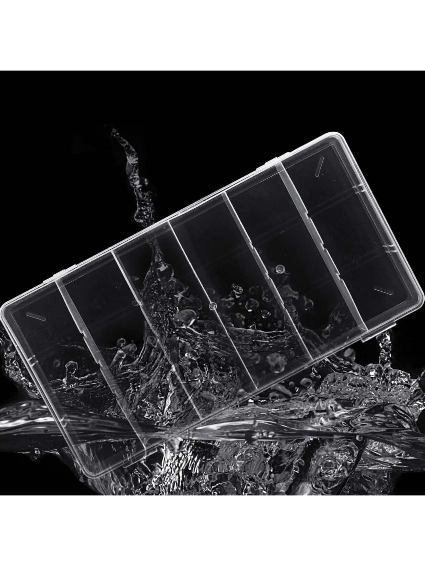 1pc Mascara Brush Organizer Case With 6 Transparent Plastic Slots And Lids, For Disposable Mascara, Lip Brush, Mini Swab And Makeup Applicators Storage