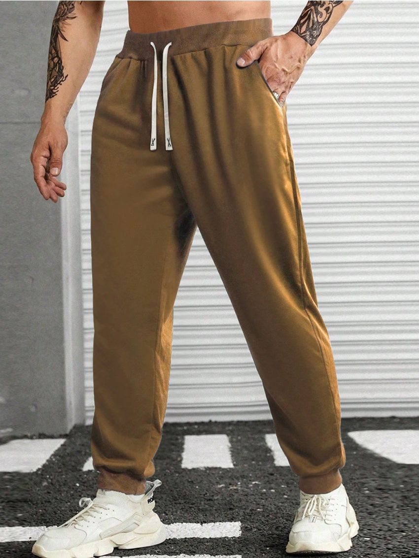 Extended Sizes Men Plus Drawstring Waist Sweatpants