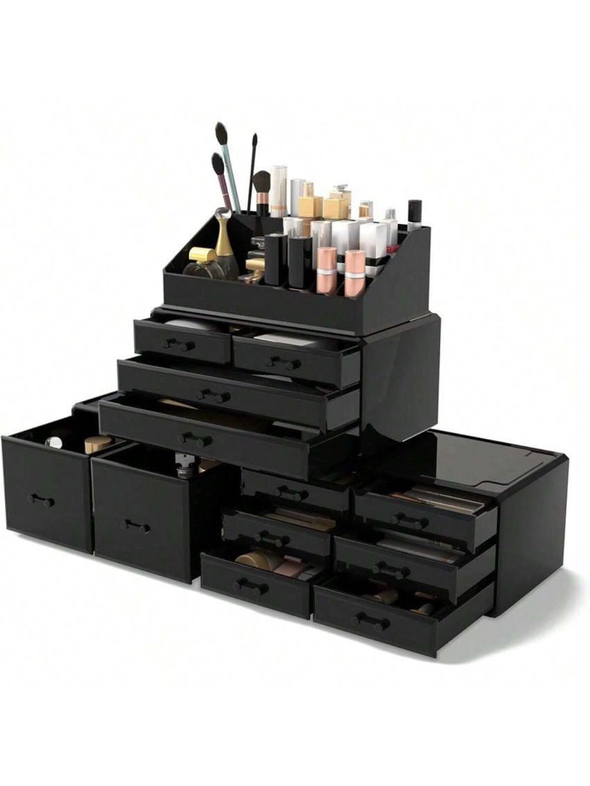 Makeup Cosmetic Organizer Storage Drawers Display Boxes Case with 12 Drawers