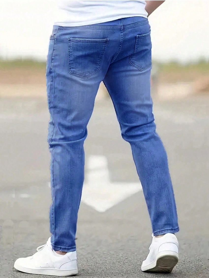 Manfinity Men's Slim Fit Destroyed Denim Jeans