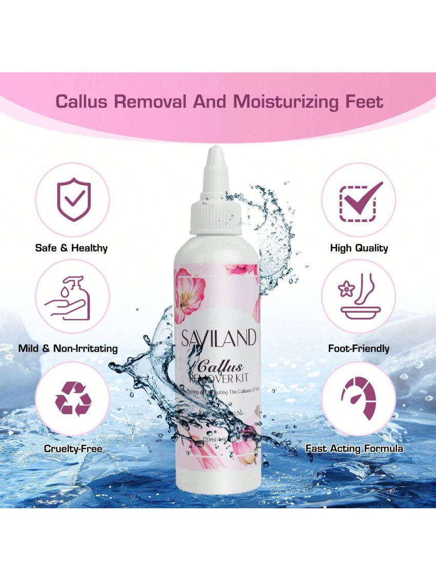 Saviland Callus Remover for Feet – 4.06fl.Oz Callus Remover Gel and Foot Repair Cream with Pumice Stone Foot File, Foot Callus Remover Dead Skin Remover for Feet Pedicure Foot Care Home Salon Use