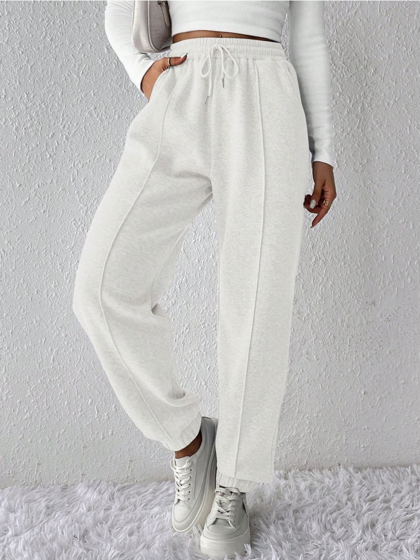 SHEIN Frenchy Women'S Solid-Colored Drawstring Sweatpants