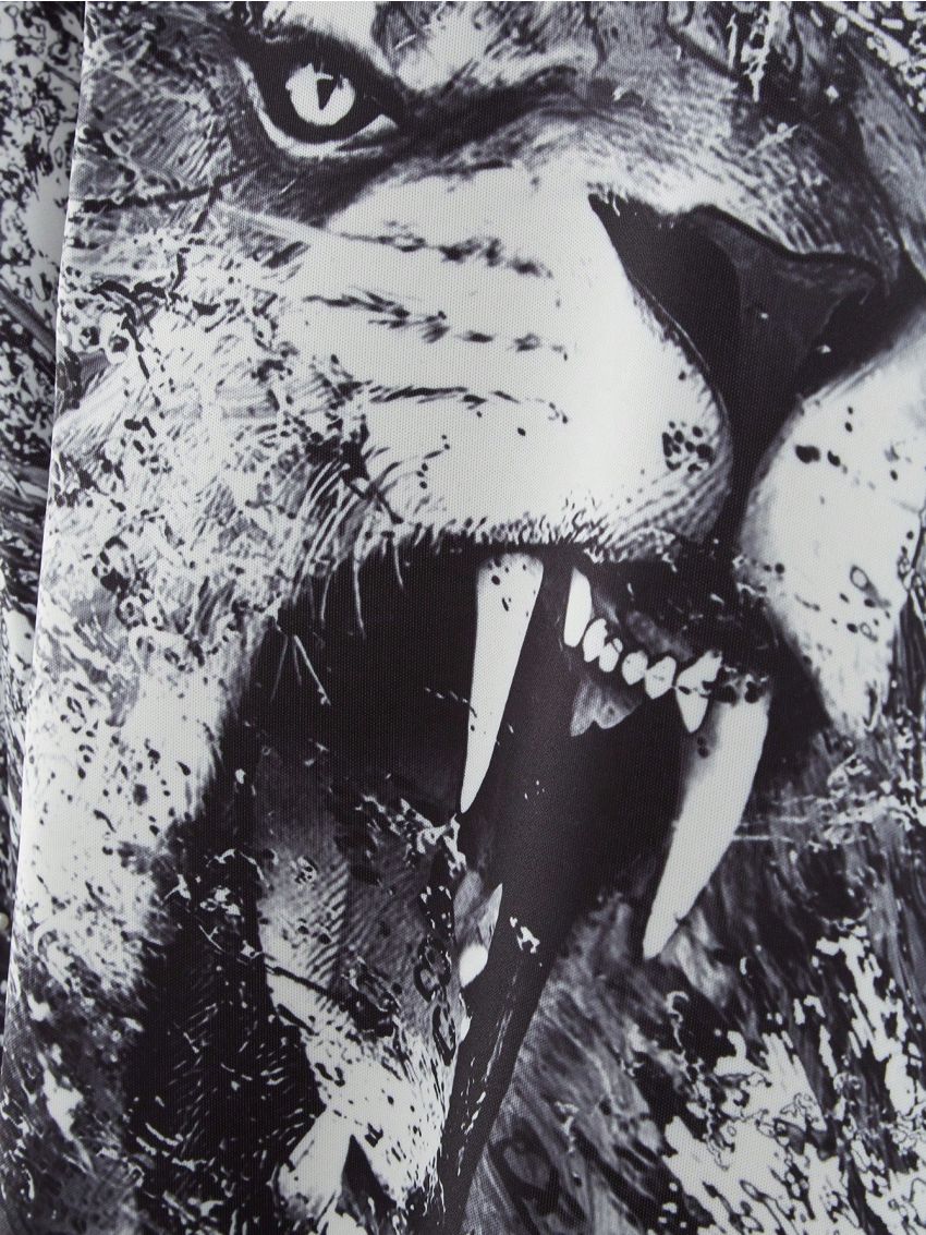 Manfinity EMRG Men's Lion Printed Long Sleeve T-shirt And Pants Set