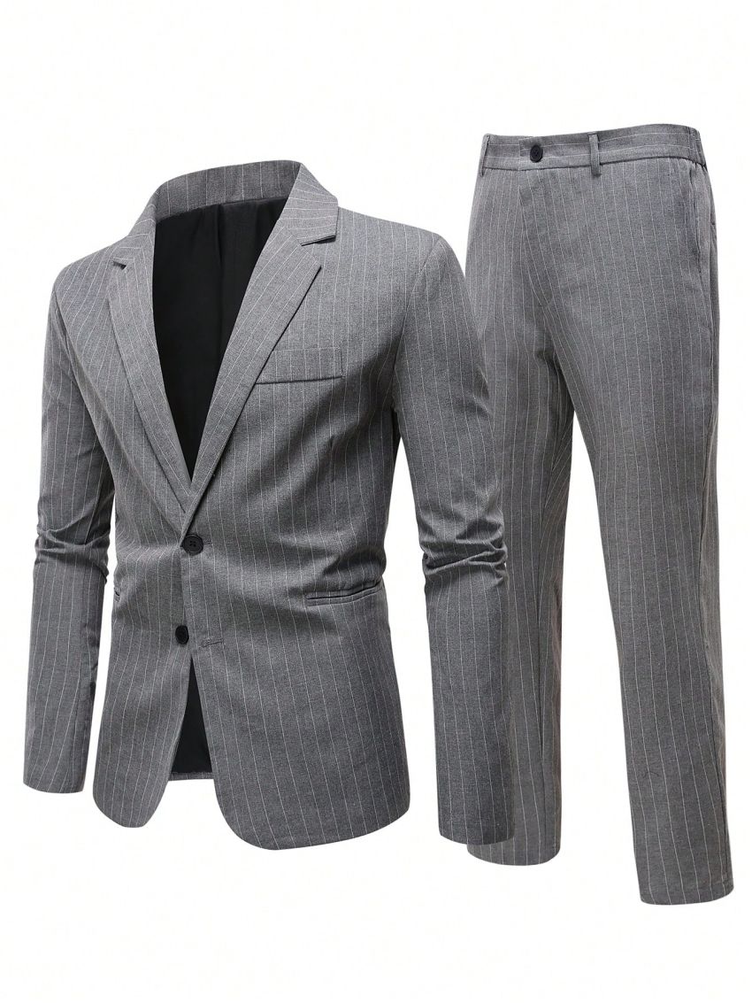 Manfinity Mode Men's Striped Suit Set