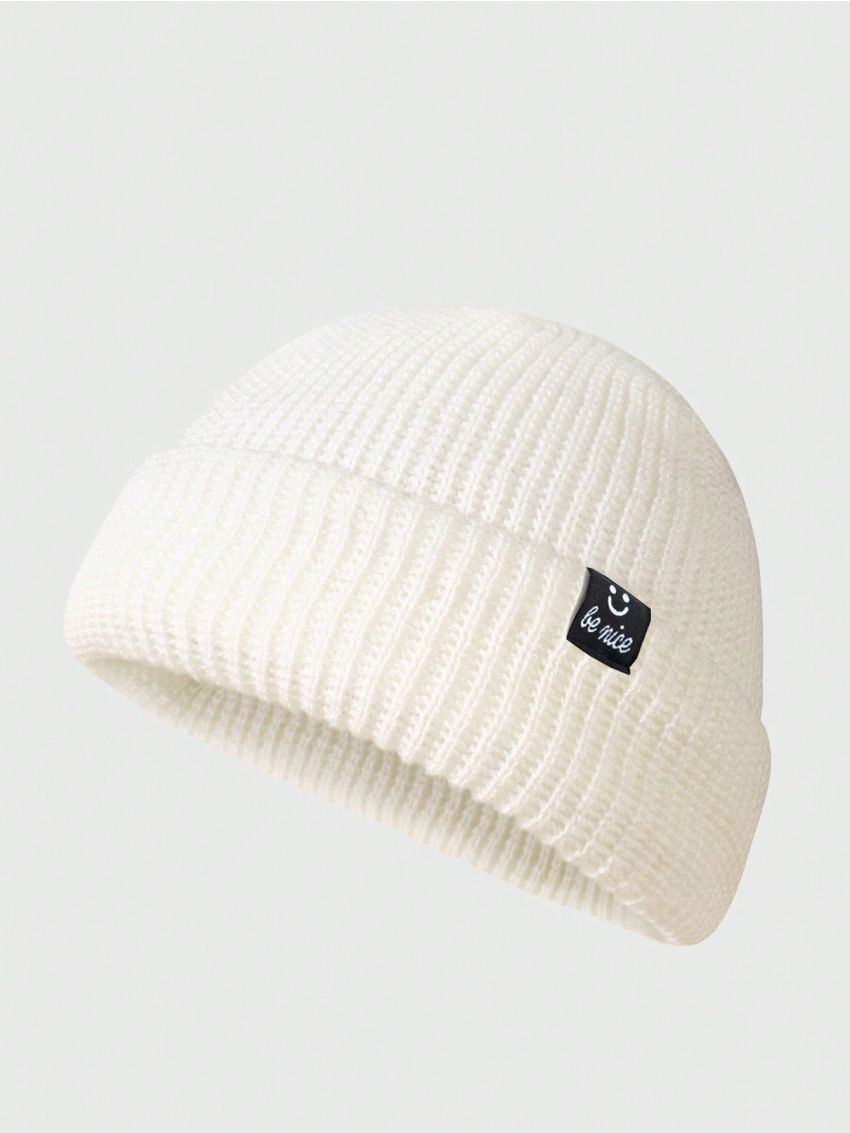 Prismatic Plum Tags Men Knitting Beanie