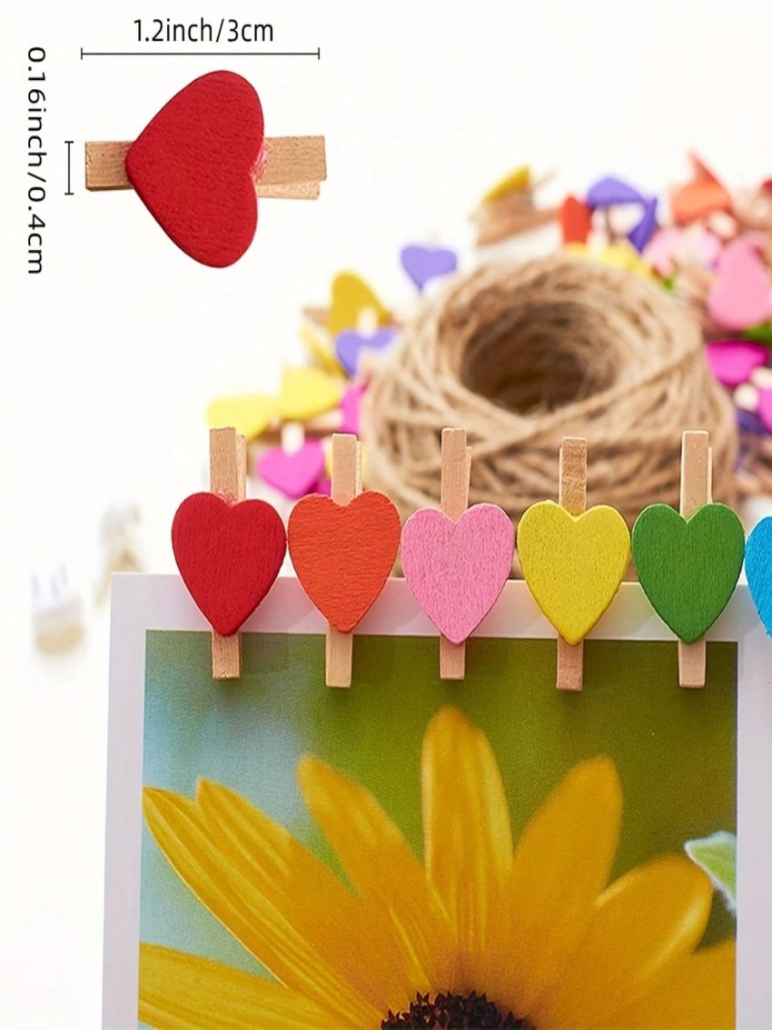 10pcs Diy Heart Shaped Memo Clip For Multiple Purposes