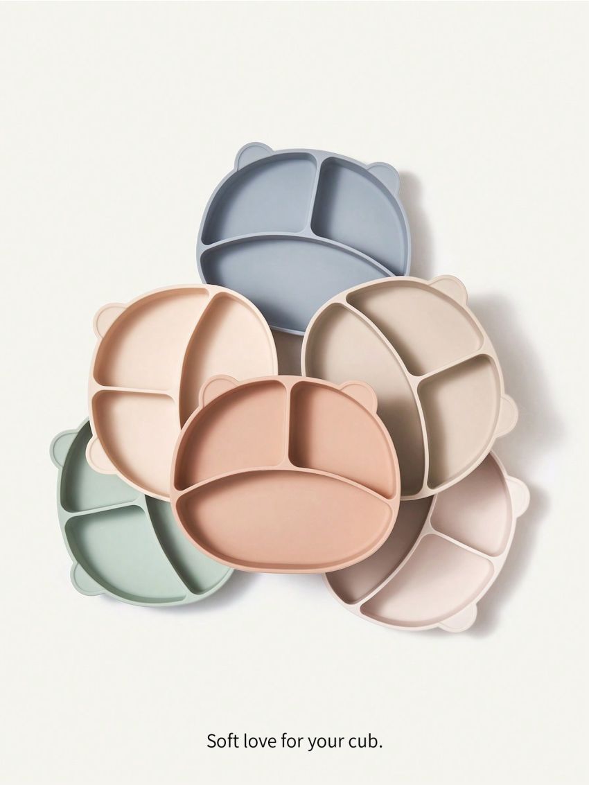 Cozy Cub 1pc Baby Food Plate With Suction Cup - Silicone Integrated