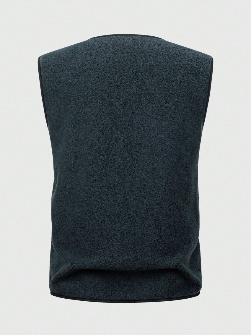 Men's Zipper Front Contrast Trim Vest