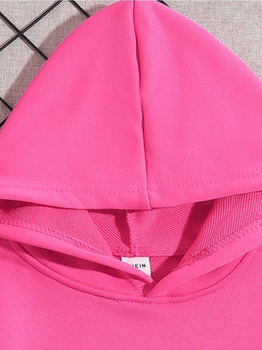 Little Girls' Letter Print Hooded Sweatshirt