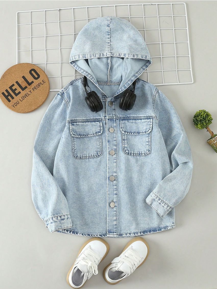 Boys' (Big) Comfortable Casual Hooded Denim Jacket