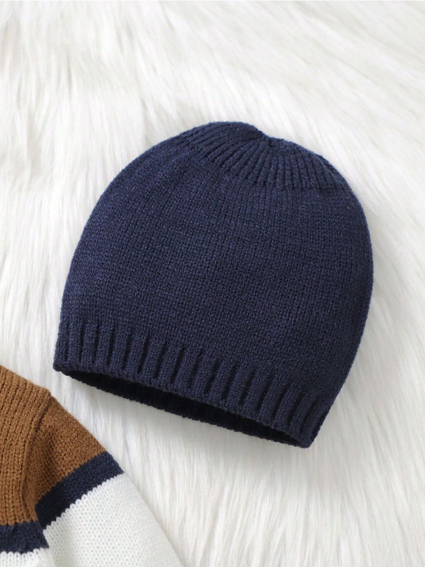 SHEIN Infant Boys' Colorblock Sweater Bodysuit For Crawling