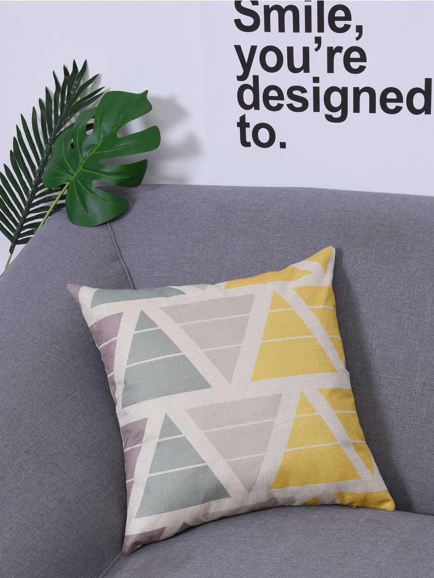 Geometric Print Cushion Cover 1PC