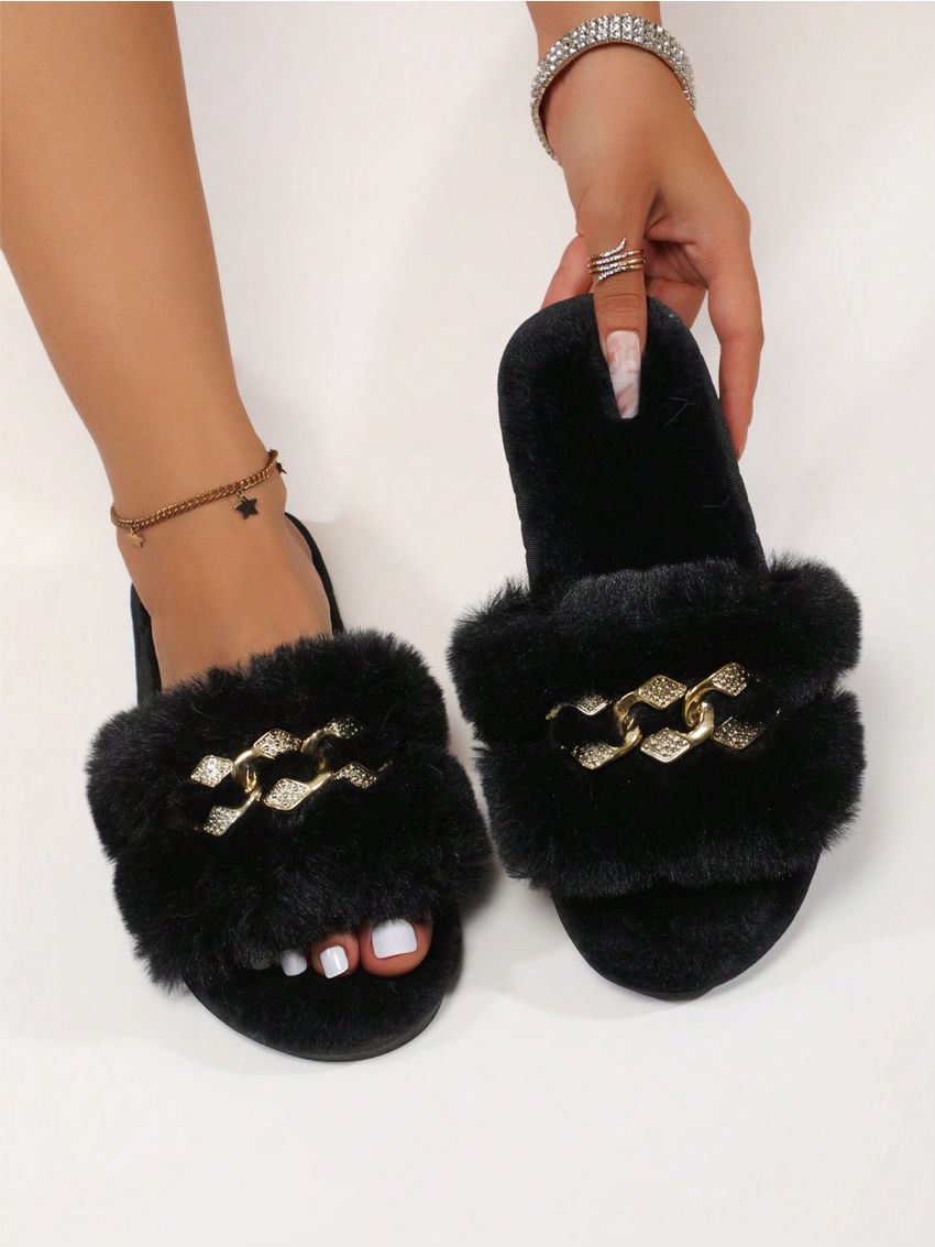 Women's Fashionable Versatile Comfortable Home Chain Slippers