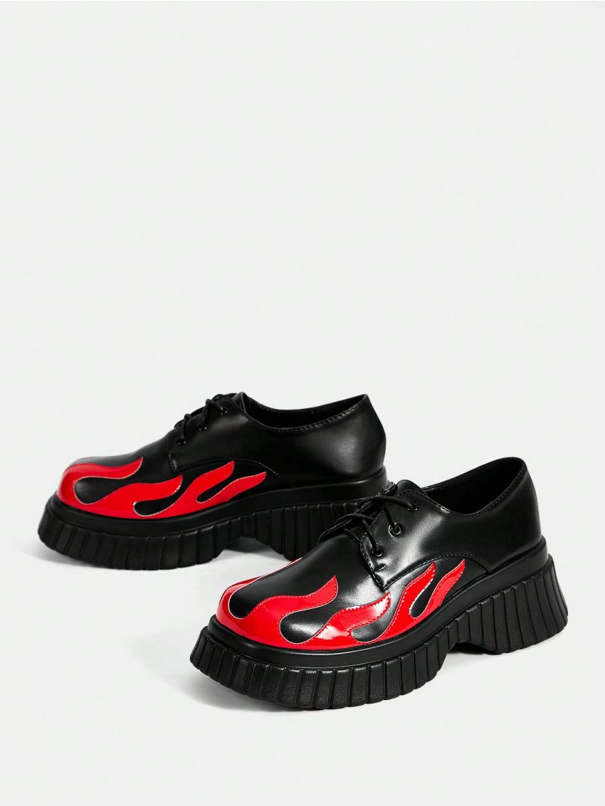 SHEIN ICON Flame Pattern Women's Platform Shoes