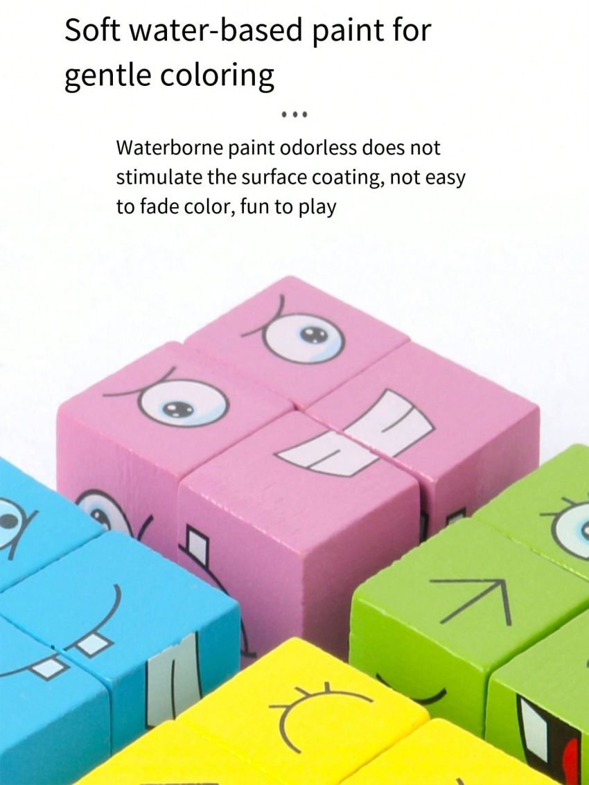 New Arrival Four Players Battle Face-changing Magic Cube In Wooden Box