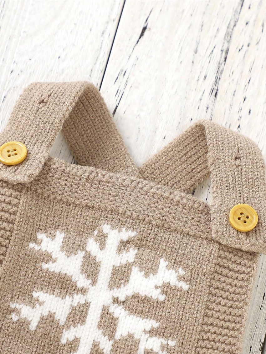 Baby Boys' Snowflake Patterned Sweater Jumpsuit